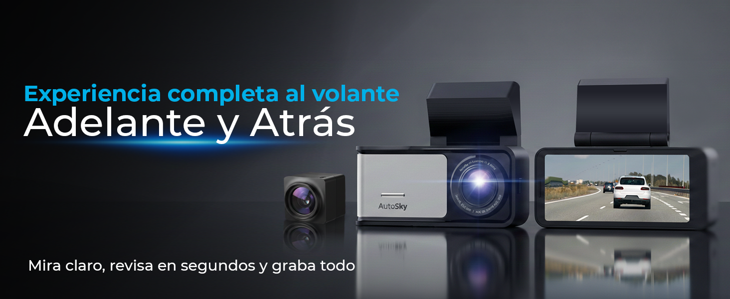 CAMARA DASH CAM AUTOSKY 4K WIFI GPS DELANTERA Y TRASERA