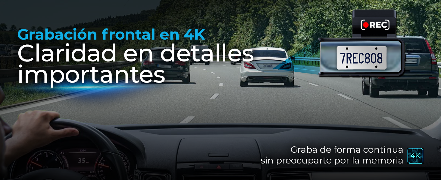 CAMARA DASH CAM AUTOSKY 4K WIFI GPS DELANTERA Y TRASERA