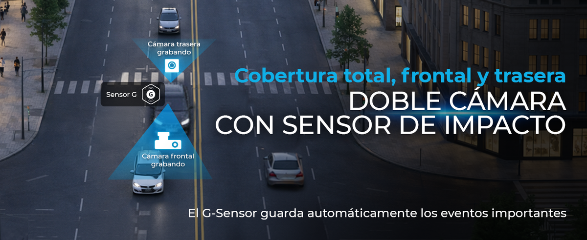 CAMARA DASH CAM AUTOSKY 4K WIFI GPS DELANTERA Y TRASERA