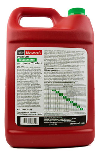Refrigerante Coolant Vc-5 Ford Motorcraft Verde 3,78 Lt