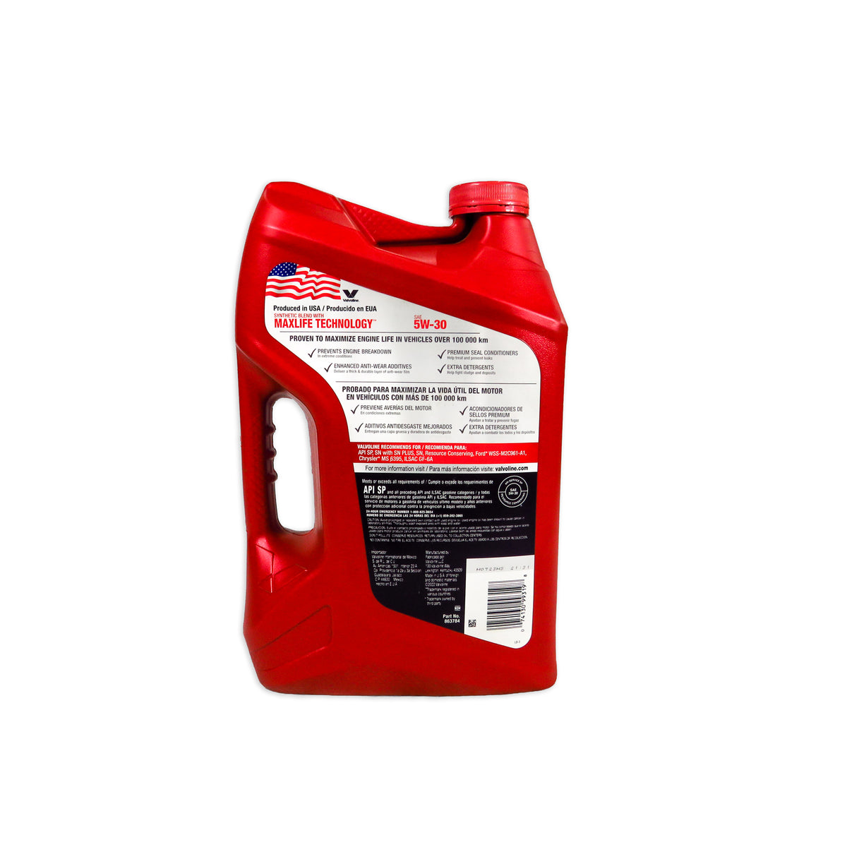 Aceite Motor 5w30 Valvoline Maxlife Semi Sintético 4.73 Lt