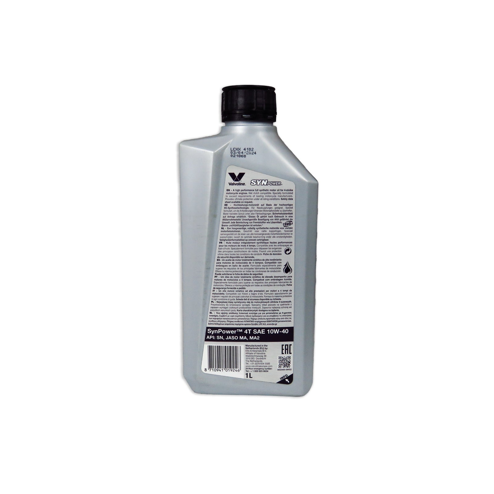 VALVOLINE SYNPOWER 4T 10W40