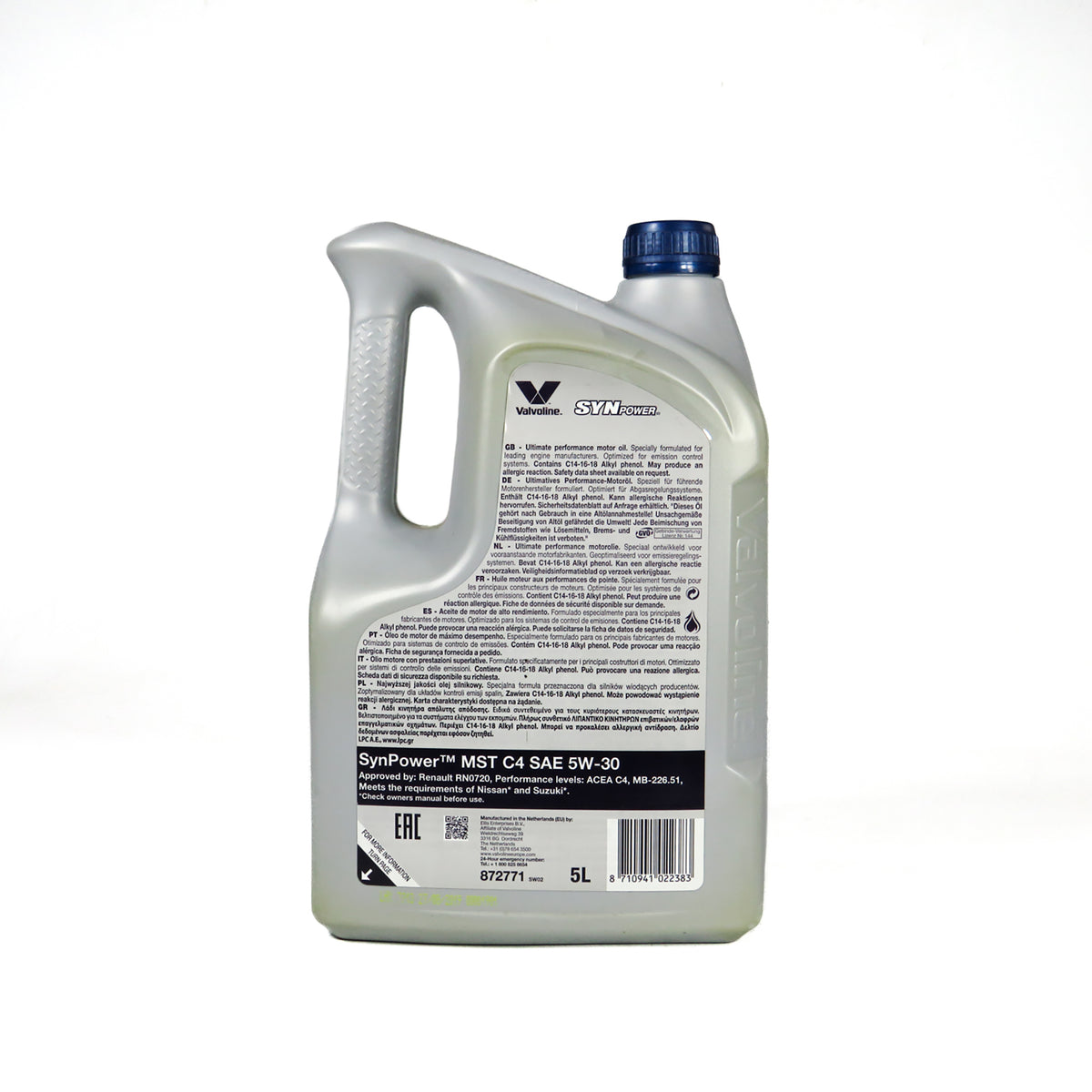 Aceite 5w30 Valvoline Full Sintetico Synpower Mst C4 5 Lt