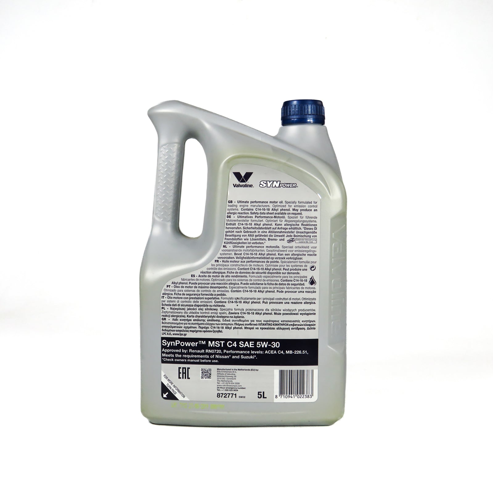 Aceite 5w30 Valvoline Full Sintetico Synpower Mst C4 5 Lt