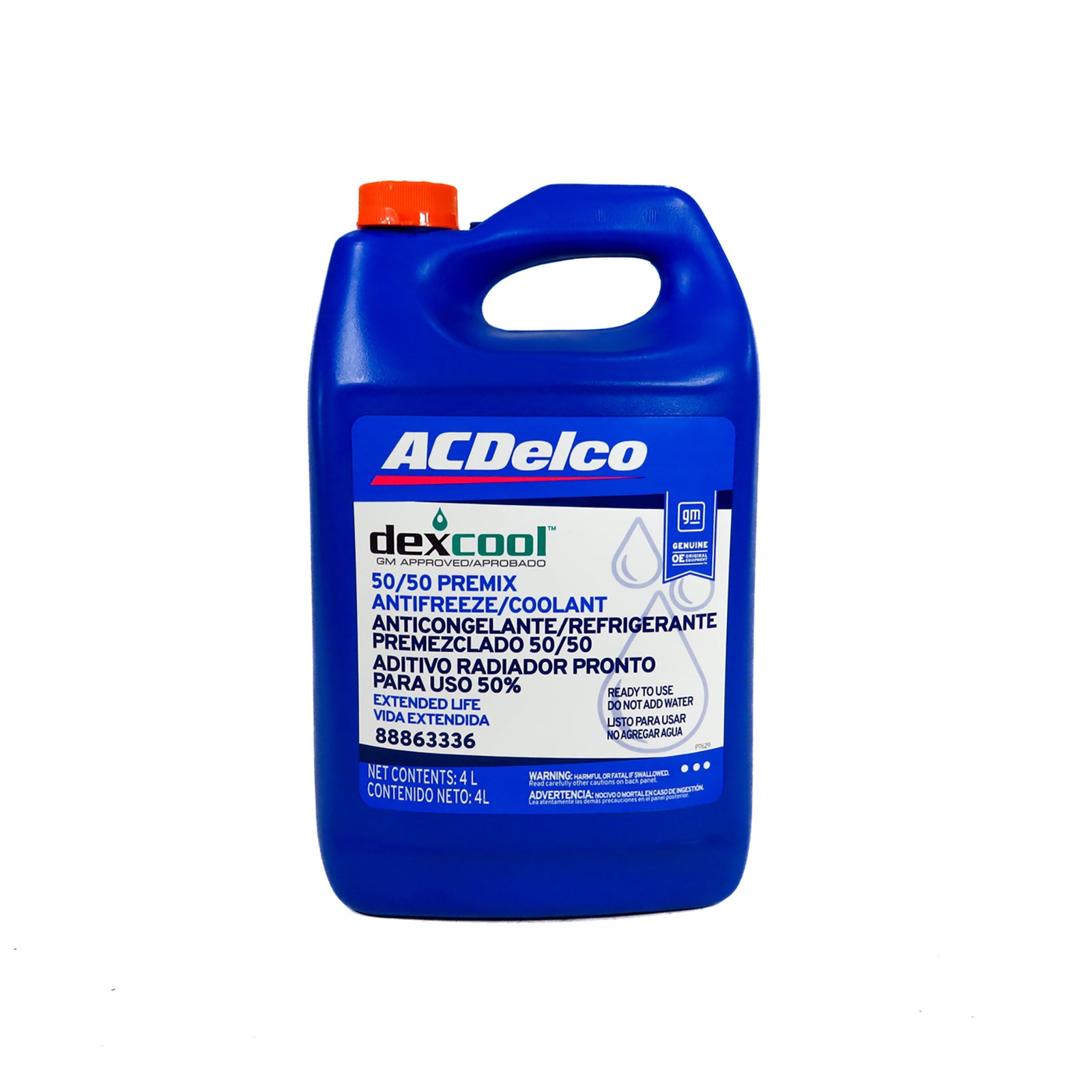 Líquido Refrigerante Anticongelante Acdelco 88863336 Dexcool Naranja En Bidón 4l