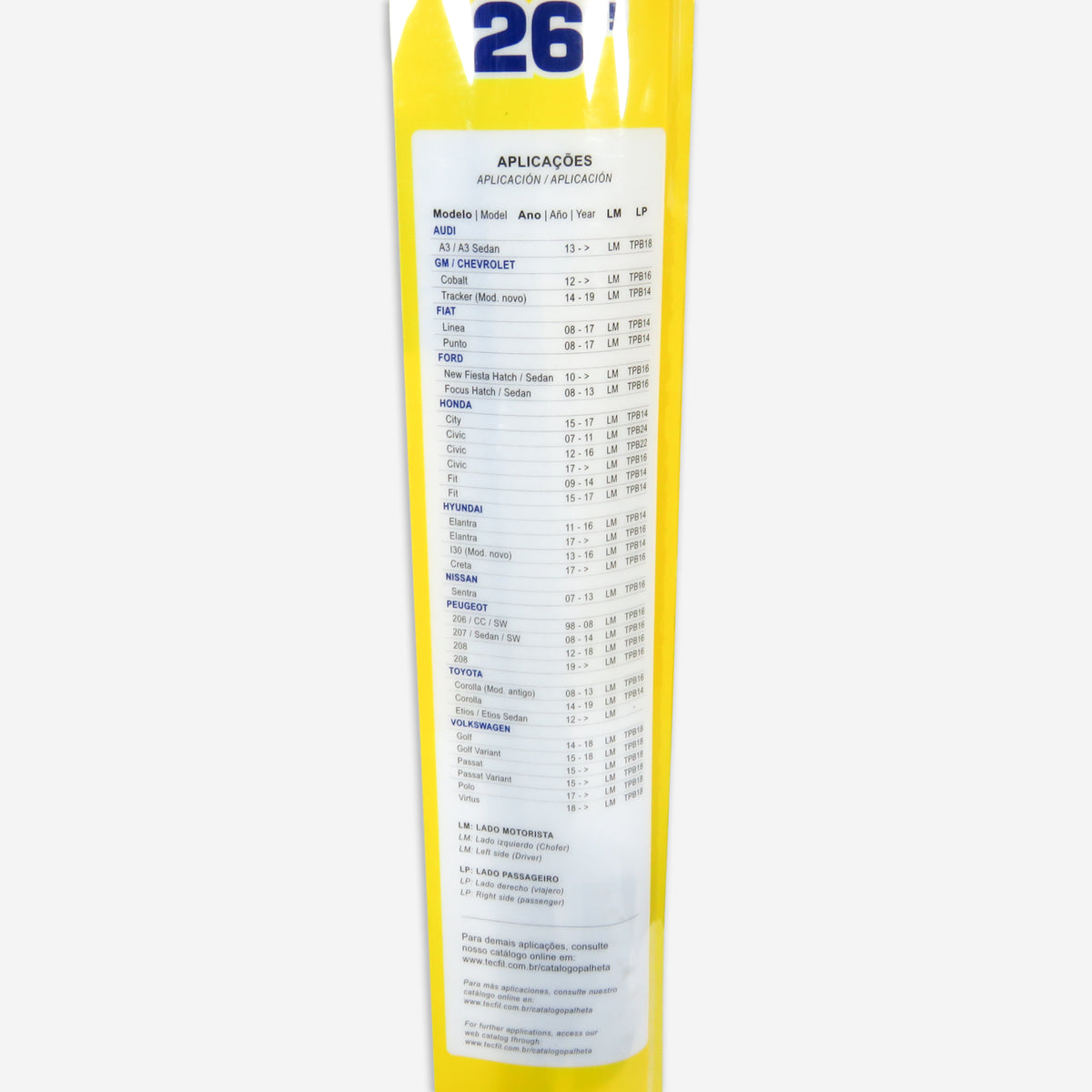 PLUMILLA FLAT BLADE TECFIL 26