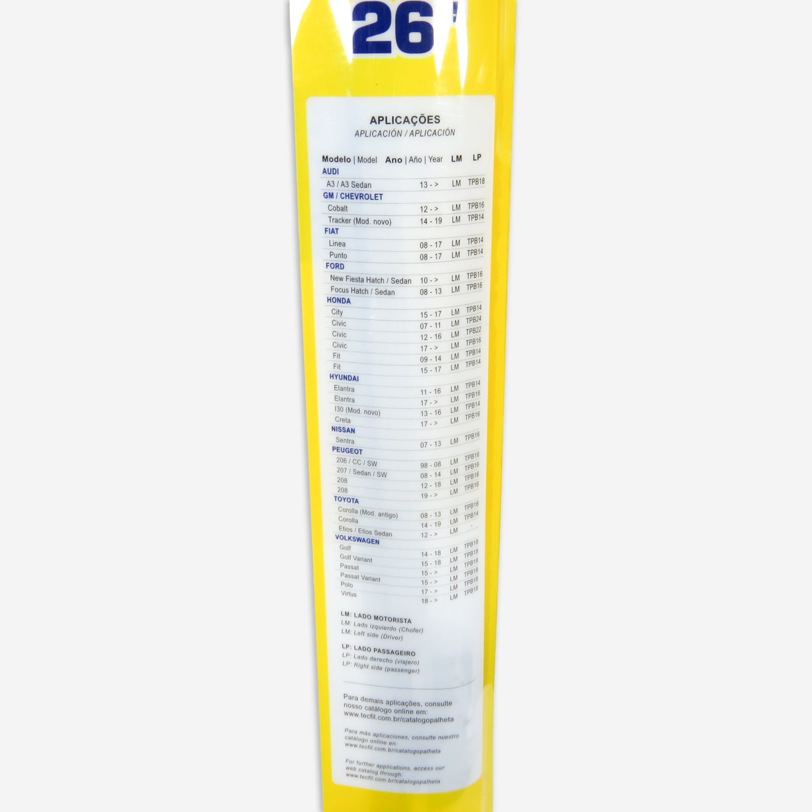 PLUMILLA FLAT BLADE TECFIL 26