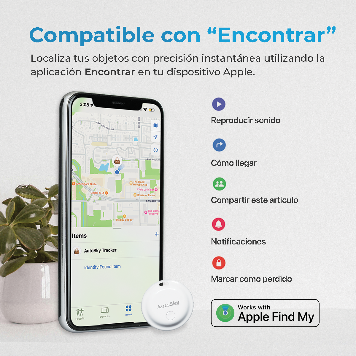 PACK 2 LOCALIZADORES AUTOSKY FIND MY TRACKER APPLE