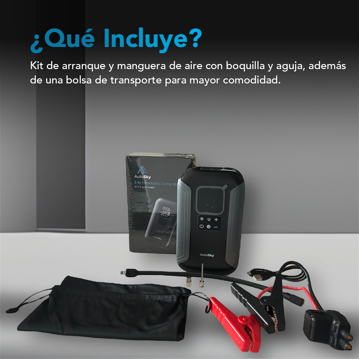 ARRANCADOR DE BATERIA AUTOSKY CON INFLADOR DE NEUMATICOS