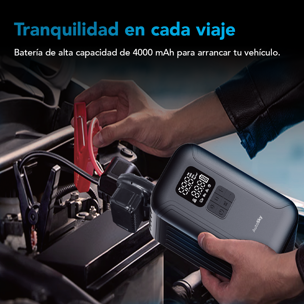 ARRANCADOR DE BATERIA AUTOSKY CON INFLADOR DE NEUMATICOS