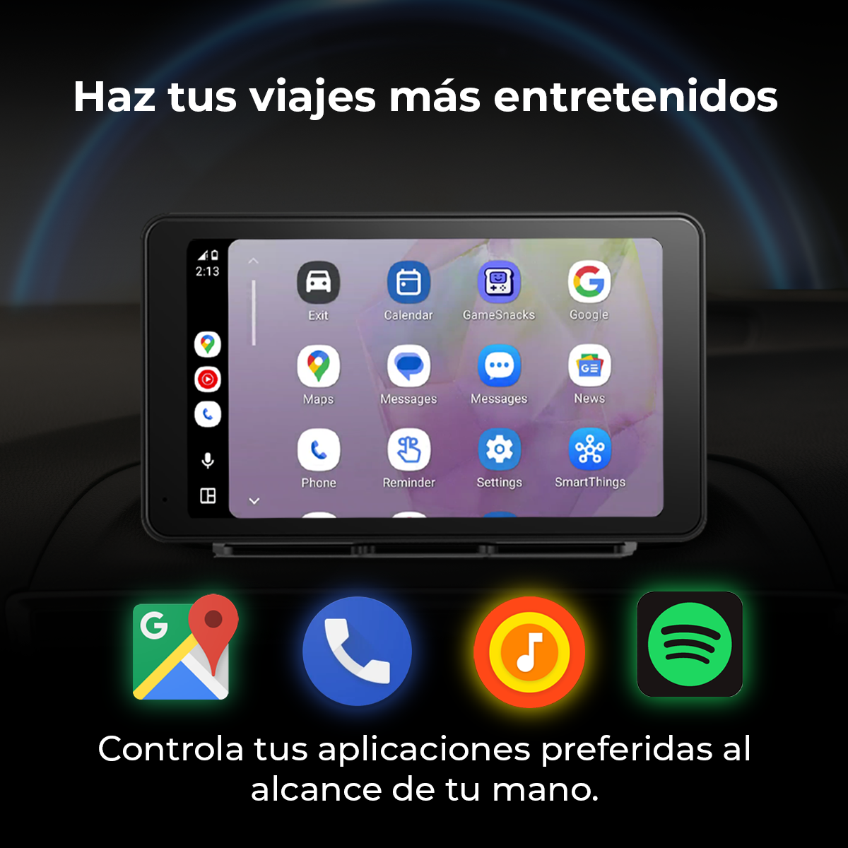 PANTALLA PORTATIL 7 CARPLAY Y ANDROID AUTO INALAMBRICO