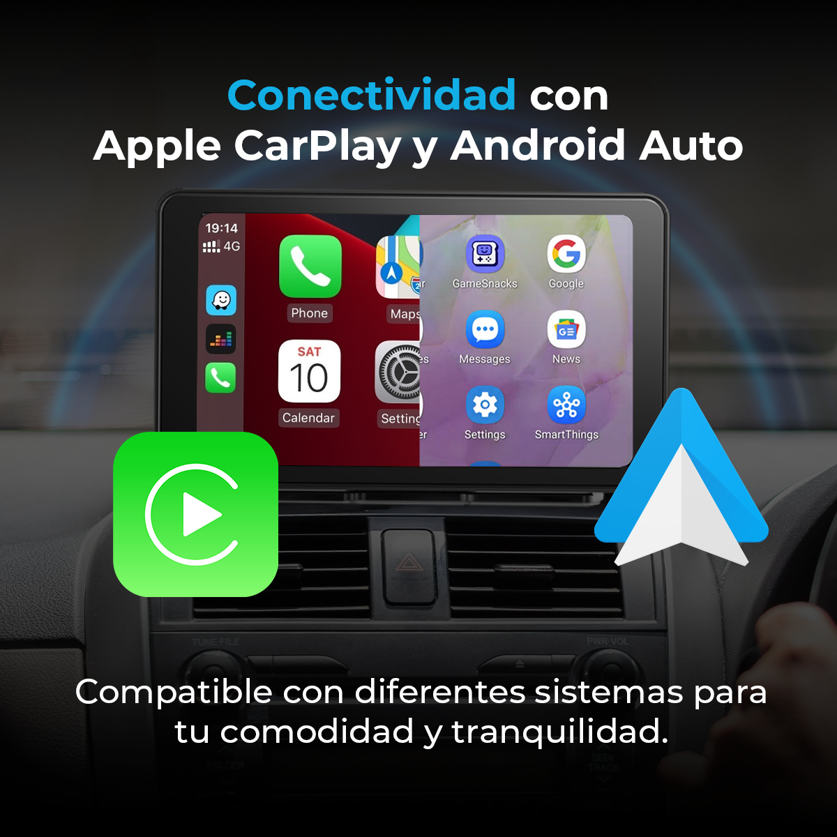 PANTALLA PORTATIL 7 CARPLAY Y ANDROID AUTO INALAMBRICO