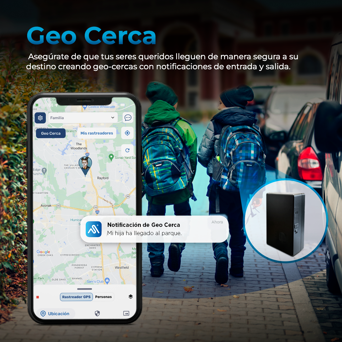 RASTREADOR GPS PORTATIL MEDIANO AUTOSKY CON BOTON SOS