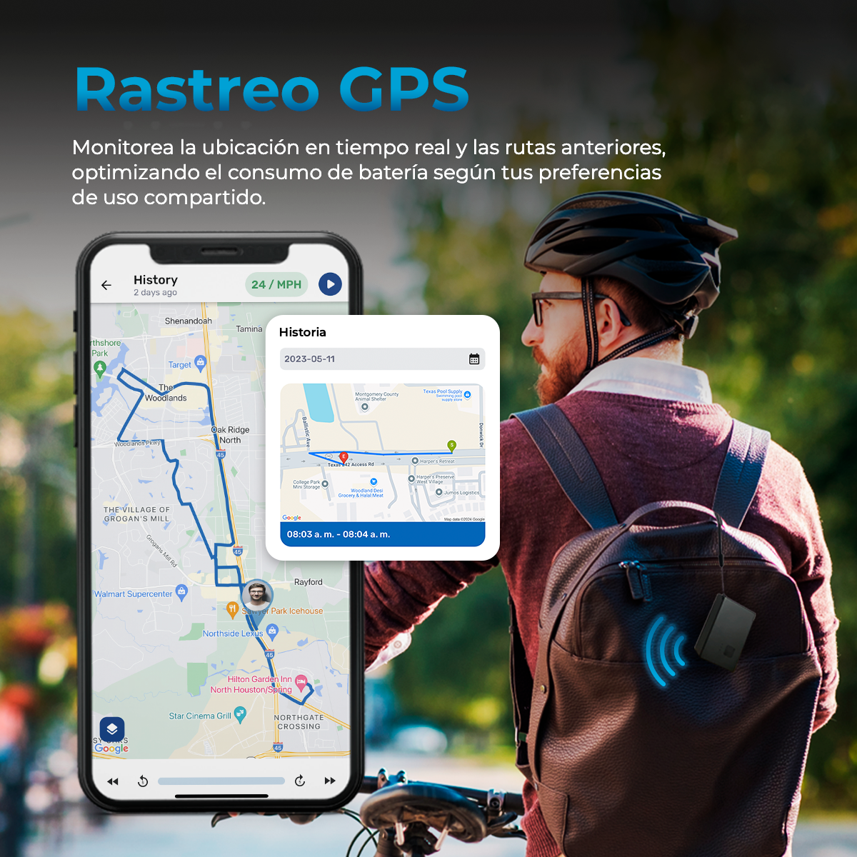 RASTREADOR GPS PORTATIL MEDIANO AUTOSKY CON BOTON SOS