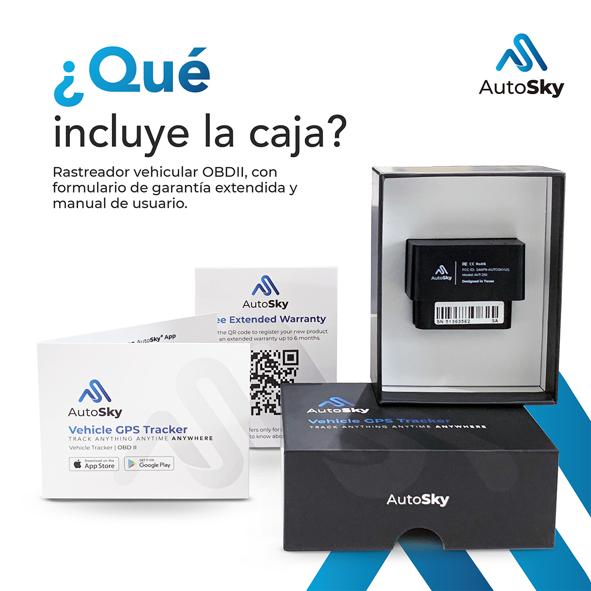 LOCALIZADOR GPS AUTOSKY CONEXION OBD II INSTALACION RAPIDA